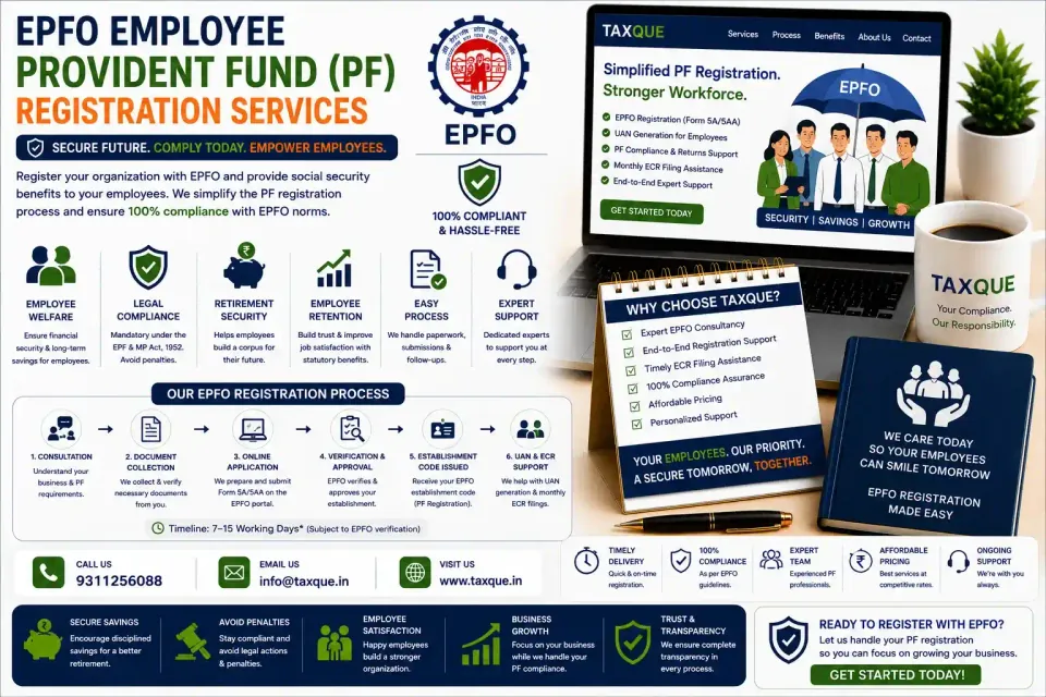 PF Registration — TaxQue Statutory Services